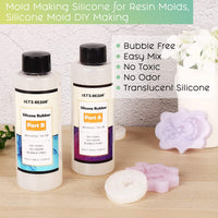 LET'S RESIN Kit de fabricación de moldes de silicona translúcida de caucho de silicona no tóxico para hacer moldes de silicona - Relación de mezcla 1:1 - Ideal para moldes de resina, moldes de silicona DIY Fabricación manual (N.W 31.74oz) - Arteztik
