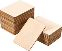 Boao - Cuadrados de madera sin acabar, esquinas redondas, cuadrados, recortes de madera para proyectos de manualidades, decoración, grabado láser (2.5 x 3.5 in, 36 piezas) - Arteztik
