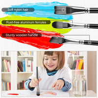 21Pcs Paint Brush Set, Paint Brushes for Acrylic Oil Watercolor Canvas Gouache Painting, Paint Brush with 1 Paint Tray, 2 Palette Knife, 2 Sponges & Carrying Case, Perfect for Artists, Adults & Kids - Arteztik

