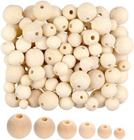 WOWOSS 600 piezas de perlas de madera natural, 6 tamaños sin terminar, cuentas de madera sueltas, cuentas de madera redondas, surtidas, bolas de madera redondas para manualidades, joyería, decoración del hogar, 6/8/10/12/14/0.630 in - Arteztik

