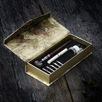 GC – Pluma de madera antigua de tallo hecho a mano de caligrafía Pen Set de pluma de inmersión pluma pluma pluma pluma escritura estuche con tinta negra titular cartuchos LL-18 - Arteztik

