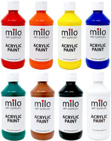 Milo - Juego de pinturas acrílicas de 8 colores, botellas de 8 onzas, juego de pintura acrílica fluida para estudiantes, fabricado en los Estados Unidos - Arteztik
