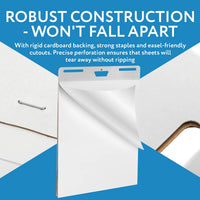 IMPRESA - Paquete de 5 almohadillas de caballete autoadhesivas de 25 x 30 pulgadas, 30 hojas por bloc, papel grueso, grapas fuertes, caballete adhesivo, pósteres para pegar en las paredes - Arteztik
