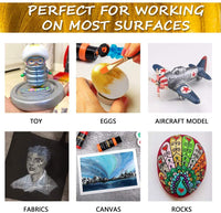 Juego de pintura acrílica metálica, Shuttle Art 20 colores pintura metálica en botellas (2.0 fl oz, 2 oz) con 3 pinceles y 1 paleta, ricos pigmentos, no tóxico para artistas, principiantes en rocas manualidades lienzo tela de madera - Arteztik
