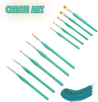 Juego de pinceles de pintura acrílica para acuarela, 10 piezas, cómodo, fácil de usar, mango ergonómico. Profesional, Adulto, Pintura Infantil, Sip y Pintura Todo Incluido, - Arteztik
