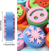 24 esponjas de pintura de espuma EVA para estampador de pintura de doble cara con esponja para dibujar y pintar para niños y niñas pequeñas, aprendizaje temprano y manualidades DIY, formas variadas - Arteztik
