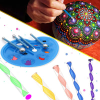 Mandala Dotting Tools, ZALALOVA 42 pcs Dotting Tools Kits Incluyen Mandala Stencils acrílico Varillas Cepillos Bandeja de Pintura Arte y Artesanía Suministros para Rocas Uñas y Pintura - Arteztik
