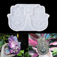 Molde de Hamsa, molde de resina, molde de amuleto de palma, mano de Hamsa de resina epóxica con soporte para incienso. El diseño es colaboración de LET'S RESIN&Resin Queen - Arteztik

