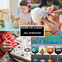 Rotuladores acrílicos para pintura de roca, 24 colores vibrantes para cristal, piedra, madera, tela, metal, cerámica, roca y más, punta extrafina, base de agua, secado rápido, ideal para manualidades - Arteztik
