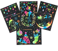 Lifetop - Juego de 50 manualidades de papel para arañar con 5 lápices de madera y 12 plantillas de dibujo y 3 pegatinas de transferencia - Arteztik
