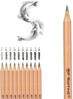 Juego de 18 lápices de dibujo de bocetos, incluye lápices de grafito, lápices de carbón, bolígrafo borrable de papel, cuchillo de manualidades para principiantes de arte (estilo 2) (estilo 2) - Arteztik
