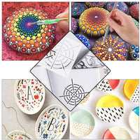BENECREAT 37 juegos de mandalas de pintura punteando herramientas dibujando plantillas de pintura pinceles bandeja de pintura con bolsas azules con cremallera para pintar rocas colorear dibujo y dibujo suministros de arte - Arteztik
