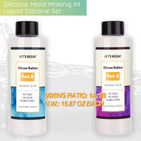 LET'S RESIN Kit de fabricación de moldes de silicona translúcida de caucho de silicona no tóxico para hacer moldes de silicona - Relación de mezcla 1:1 - Ideal para moldes de resina, moldes de silicona DIY Fabricación manual (N.W 31.74oz) - Arteztik
