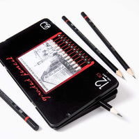 Juego de lápices de dibujo profesional – 12 lápices de grafito de dibujo (8 B – 2 H), ideal para dibujar arte, bocetos, sombreado, para principiantes y artistas profesionales. - Arteztik
