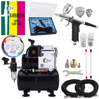 Ophir aerógrafo compresor de aire 0,3 mm, 0,5 mm, 0.8 mm – Kit de aerógrafo profesional con 110 V AIRBRUSHING tanque de aire para pared de bronceado coche pintura - Arteztik

