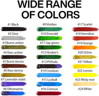 Juego completo de pintura acrílica – 24 х colores ricos – 12 pinceles de arte con cuchillo de pintura y esponja – para pintar lienzo, arcilla, cerámica y manualidades, no tóxico y de secado rápido – para niños y adultos - Arteztik
