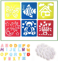 Easylife 59 herramientas de pintura para niños, incluye pinceles, plantillas de pintura, soportes de lavado de bolígrafos, moldes de impresión, juguetes pintados y paletas, pintura divertida y aprendizaje temprano para niños - Arteztik
