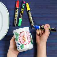 Desire Deluxe - Juego de 12 rotuladores acrílicos para pintura de roca, piedra, cerámica, vidrio, madera, lienzo, no tóxicos a base de agua, suministros de pintura para artistas - Arteztik
