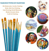 Juego de 20 pinceles de pintura con 5 bandejas de pintura para niños y adultos, palé de pintura y pincel para pintura acrílica de acuarela y pintura corporal para rostro o roca (25 piezas) - Arteztik
