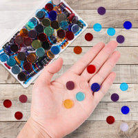 Aunifun - Mosaico de cristal plano, 200 piezas, mosaico de cristal transparente teñido, gemas planas redondas para decoración del hogar, manualidades - Arteztik
