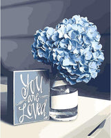 Likeyfactory - Kit de pintura por números para adultos y niños sobre lienzo con pinceles de pintura acrílica de color para dibujar DIY, pintura de calidad prémium, flores Bigleaf Hydrangea 16 x 20 pulgadas - Arteztik
