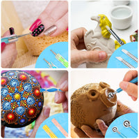 Mandala Dotting Tools Set – PGFUN 49 piezas Kit de pintura de puntos con herramientas de punto, bolígrafo de bola, bandeja de pintura y cepillos para pintura de rocas, colorear, arte de uñas, dibujo y dibujo - Arteztik
