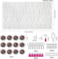 JUSTDOLIFE - Moldes de silicona para alfabeto de resina y silicona, diseño de letras, número de moldes de silicona para hacer llavero/número de casa - Arteztik

