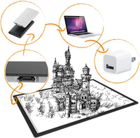 GAOMON GA3 A3 - Tabla de luz LED de seguimiento y alfombrilla de corte, diseño 2 en 1 para pintura de diamante, arte artesanía, dibujo, bocetos, transferencia de tatuajes (doble uso) - Arteztik
