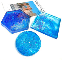 SunBeter – Juego de 6 moldes de silicona para posavasos de bricolaje, incluye redondo, cuadrado, hexágono para fundición con resina, hormigón, cemento, decoración del hogar. - Arteztik
