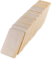Paquete de 50 piezas rectangulares de madera natural sin terminar en blanco para manualidades y manualidades, pintura de decoración de bricolaje, adornar, quemar y teñir (2.08 x 1.37 pulgadas, 0.118 in) - Arteztik
