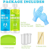 Kit de resina epoxi de fundición y revestimiento transparente para manualidades, joyería, revestimiento, vaso y sobremesa, 16 onzas - Arteztik
