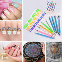 31 piezas Mandala Dotting Kit de herramientas con 3 Negro Cartón, Mandala Stencil Ball Stylus Paint Tray para Pintura Rocas, Mandella Arte y Dibujo - Arteztik
