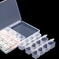 Outuxed - Juego de herramientas de punto de cruz con diamantes 5D para manualidades, 127 piezas, con 28 ranuras y caja de bordado de diamantes y pegatinas para manualidades - Arteztik
