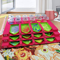 Kit de pintura de diamantes para adultos con bandeja organizadora para múltiples botes y contenedores de tarros 5D - Arteztik
