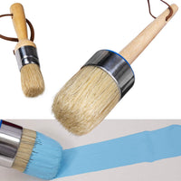 Cepillo de pintura de tiza y cera, para muebles, pintura profesional grande redonda hecha a mano con todas las cerdas naturales - Arteztik
