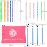 66 piezas Mandala Dotting Herramientas Plantillas Plantillas Bola Stylus Cepillos Bandeja de Pintura para DIY Pintura Uñas Rocas Madera Pared Colorear Dibujo y Dibujo Arte Proyectos - Arteztik
