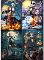 Kit de pintura de diamante 5D para taladro completo, kit de pintura de diamantes de imitación de calavera para adultos y principiantes, decoración del hogar, 15.8 x 11.8 pulgadas (Halloween Skull Jack) - Arteztik

