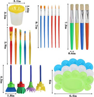 34 Pack Painting Tool Kits - Paint Supplies Include No Spill Paint Cups, Muti Sizes Paint Brushes, 3 Colors Paint Tray, for Kids Gifts School Prizes Art Party. - Arteztik
