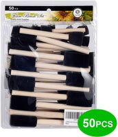 Conda - Juego de 50 pinceles de diferentes tamaños de 1,27 a 2.0 in, mango de madera, ligeros, duraderos, ideales para acrílicos, manchas, barnices, manualidades - Arteztik

