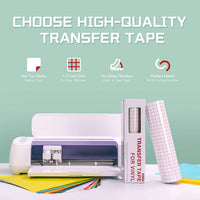 YRYM HT Cinta de papel de transferencia de vinilo transparente Roll-12 x 50 pies con rejilla de alineación para Silhouette Cameo, Cricut vinilo adhesivo para calcomanías, letreros, ventanas, pegatinas - Arteztik
