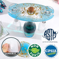 Insnug - Moldes de resina epoxi de silicona para posavasos, soporte para vino de ágata con copos de lámina de oro rosa, botella de vino, estante de cristal, resina fundida, purpurina brillante para decoración del hogar - Arteztik
