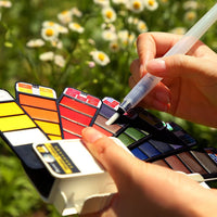 Watercolor - Juego de pintura de acuarela, plegable, con pinceles de agua, ideal para artistas, niños, estudiantes, también para todas las demás vacaciones - Arteztik
