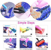Petuol - Juego de 60 herramientas de pintura con diamantes 5D, accesorios de pintura para bricolaje, arcilla adhesiva para el día de San Valentín, kit de bandejas y herramienta de reparación, rodillo de pintura de diamantes, caja de bordado para adultos o - Arteztik
