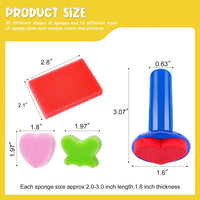 42 esponjas de pintura con forma de esponja EVA para pintar, para niños pequeños - Arteztik
