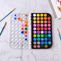 Juego de pintura de acuarela de 48 colores actualizados, lavable, con 3 pinceles y paleta, no tóxico para niños, adultos, principiantes y artistas, haz que tu pintura hable - Arteztik
