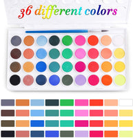 Juego de pinceles de acuarela Aroic, con una pintura de acuarela, 36 colores, y un paquete de 10 pinceles de diferentes tamaños, el mejor regalo para principiantes, niños y amantes del arte. - Arteztik
