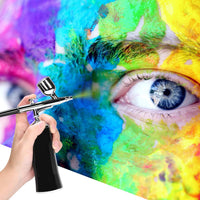 LATITOP Kit de aerógrafo actualizado, mini pistola de aire portátil con kit de compresor de aire silencioso kit de pintura para decoración de tartas maquillaje arte uñas modelo pintura tatuaje manicura - Arteztik

