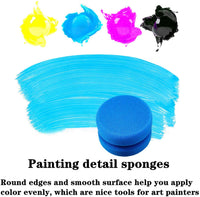 Astarexin - Esponjas de pintura redondas para aplicar esponjas de acuarela, 4 unidades, color azul - Arteztik
