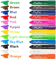 MayMoi - Barras de pintura lavables para niños, adolescentes y adultos, 12 colores, no tóxico, secado rápido - Arteztik
