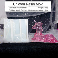 Molde de resina con forma de unicornio en 3D, molde de resina epoxi de silicona para manualidades de resina hechas a mano, para hacer velas de jabón, yeso, decoración del hogar o escritorio - Arteztik
